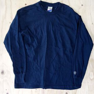 Vintage BIKE Blank Long Sleeve T-Shirt Navy Blue